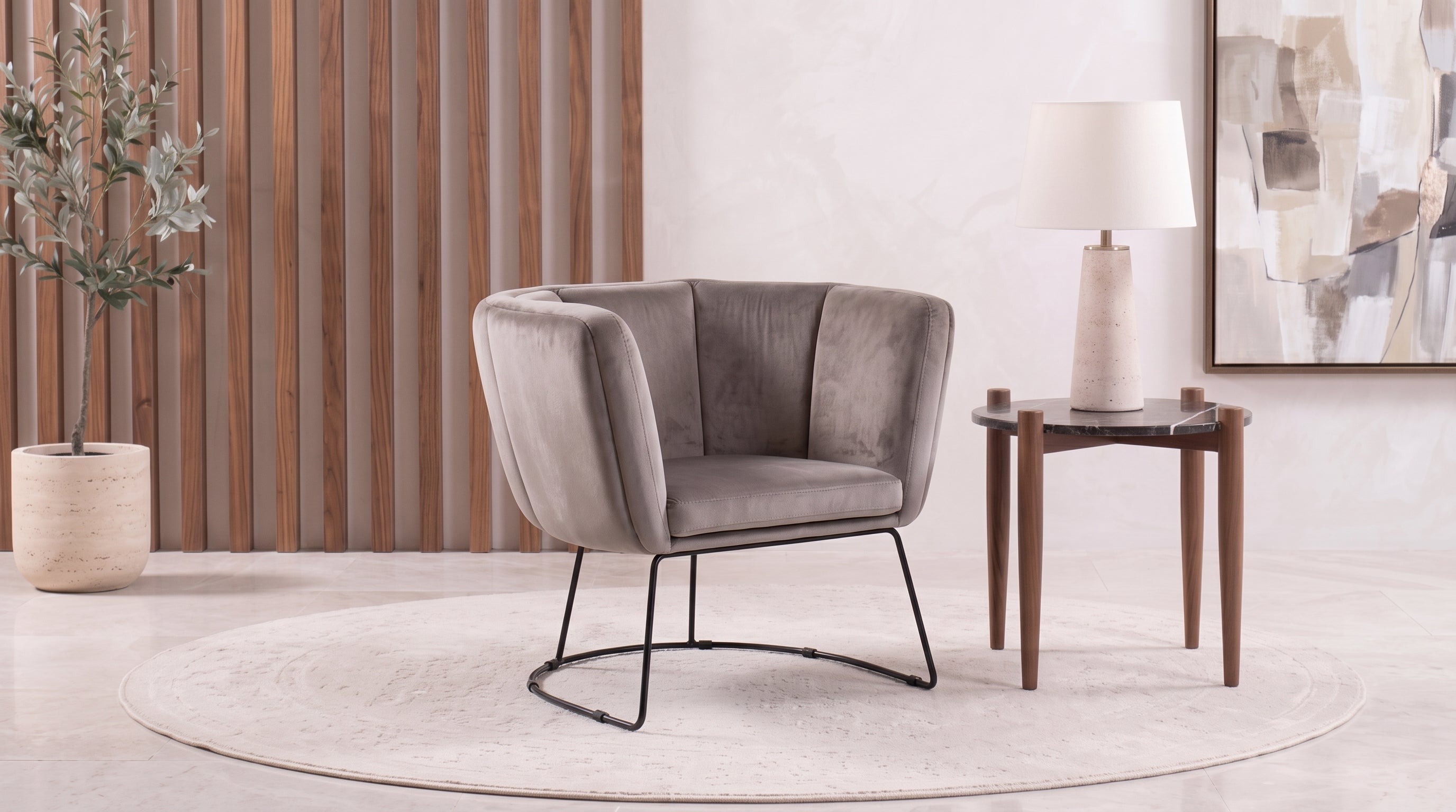 ZANZIBAR SILLON OCASIONAL VELVET GREY