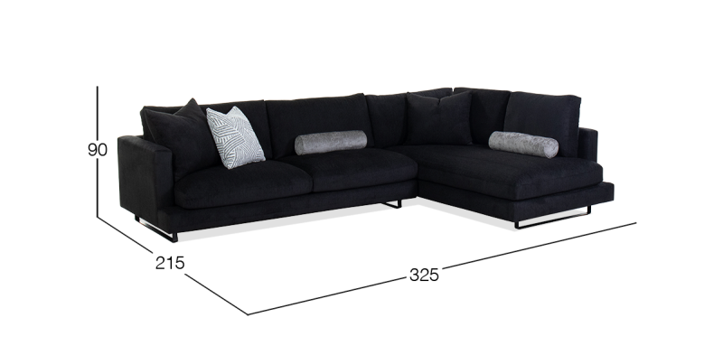 VANCOUVER SALA MODULAR DERECHA ROWDY EBONY BLACK