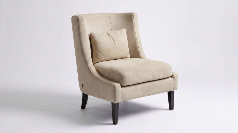 MALIBU SILLON OCASIONAL PIEL NOBUCK SILVER CM350-1D-F
