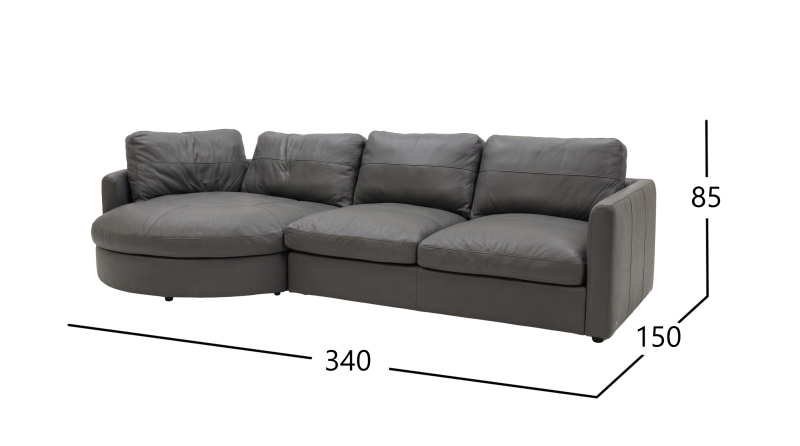 EAGLE SALA MODULAR IZQUIERDA COMB PIEL BULL ONIX/VINIL BULL ONIX