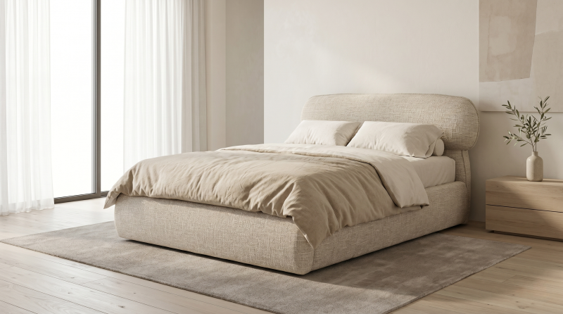 AMSTERDAM BEIGE BASE CAMA MATRIMONIAL