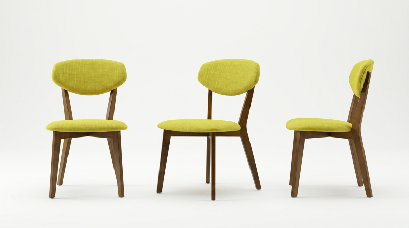 VALE SILLA NOGAL TELA VERDE LW034-S-AMA
