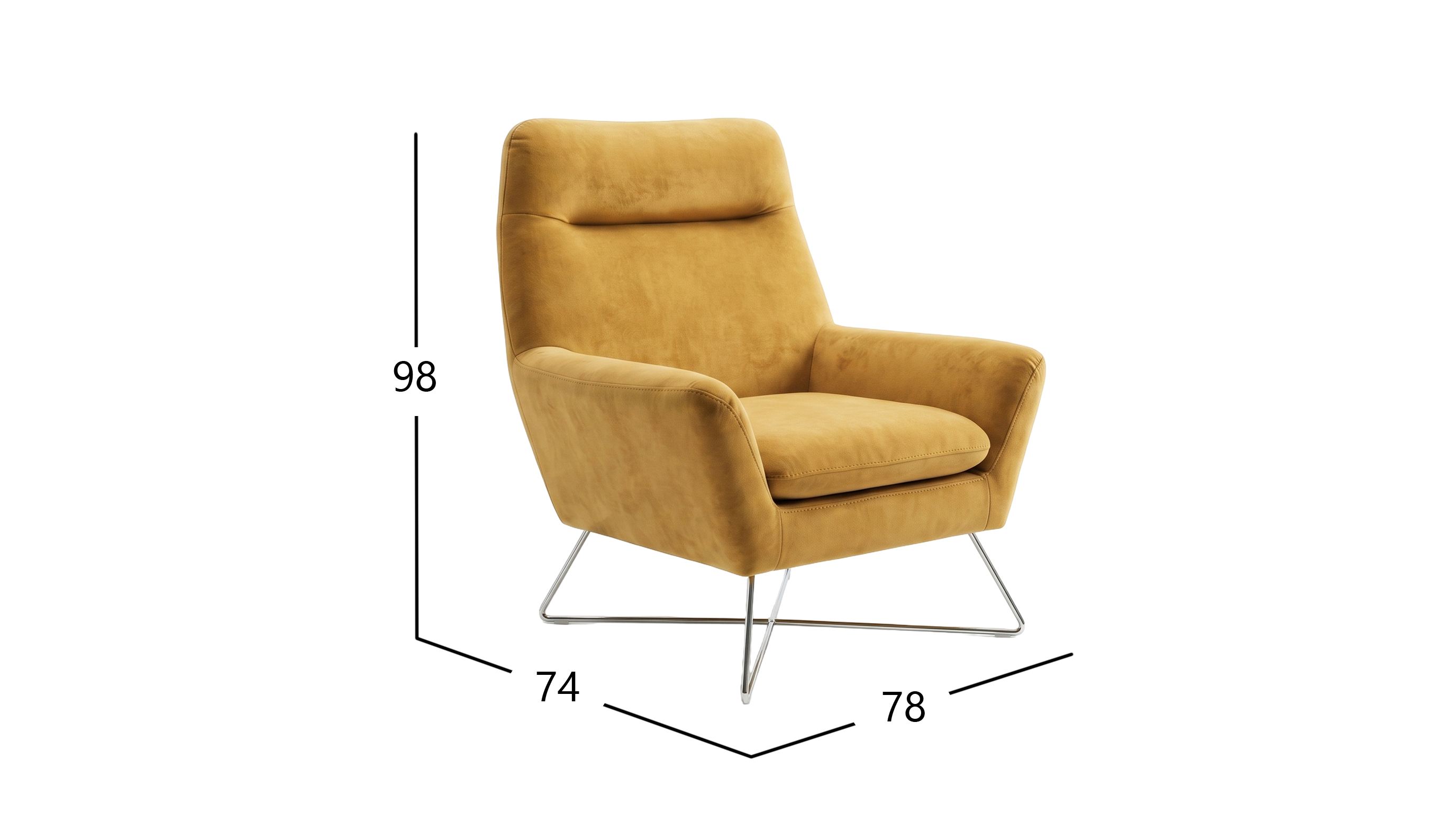 ALEX SILLON OCASIONAL PATA CROMADA COSMO AMBER
