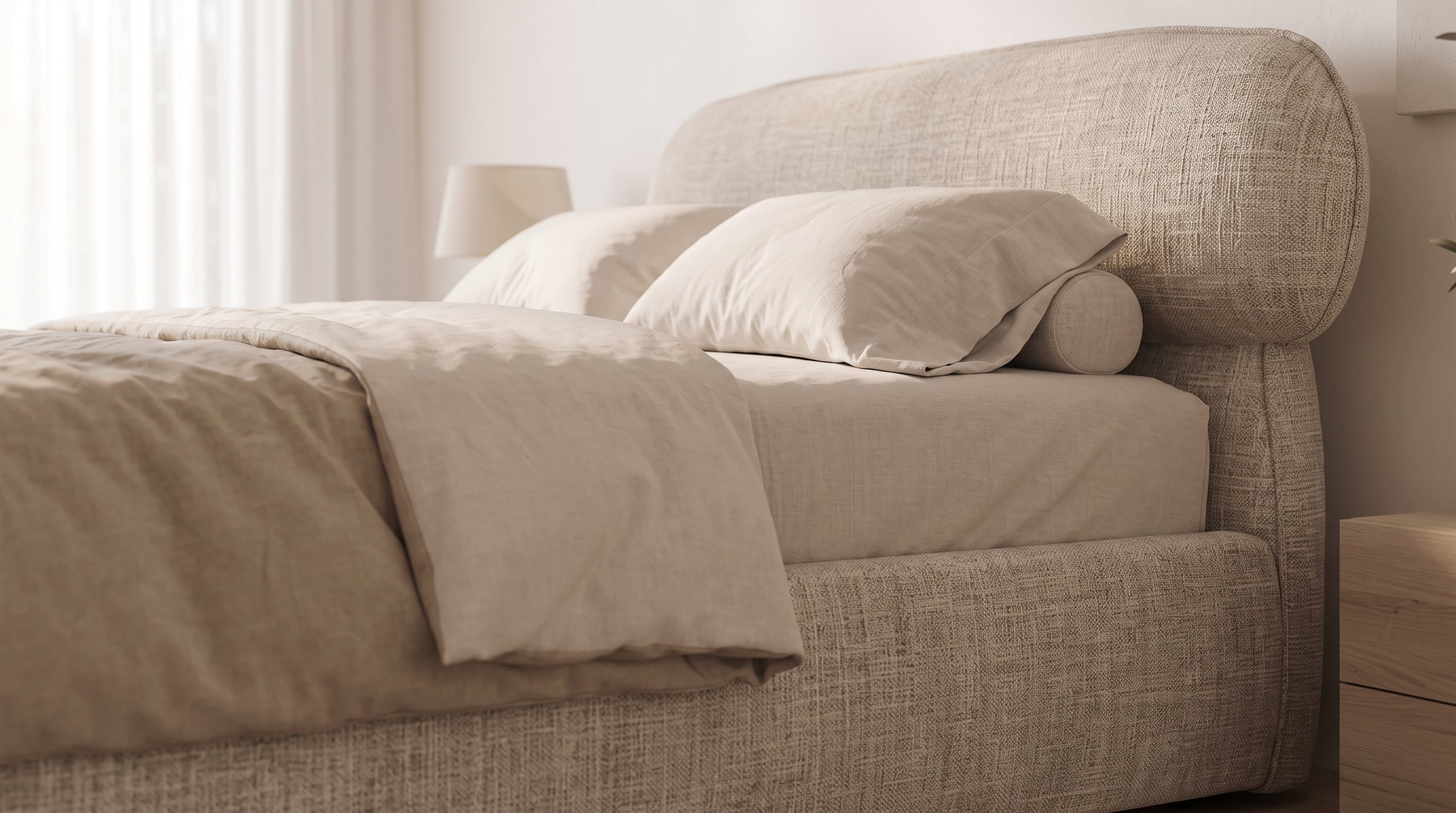 AMSTERDAM BEIGE BASE CAMA MATRIMONIAL