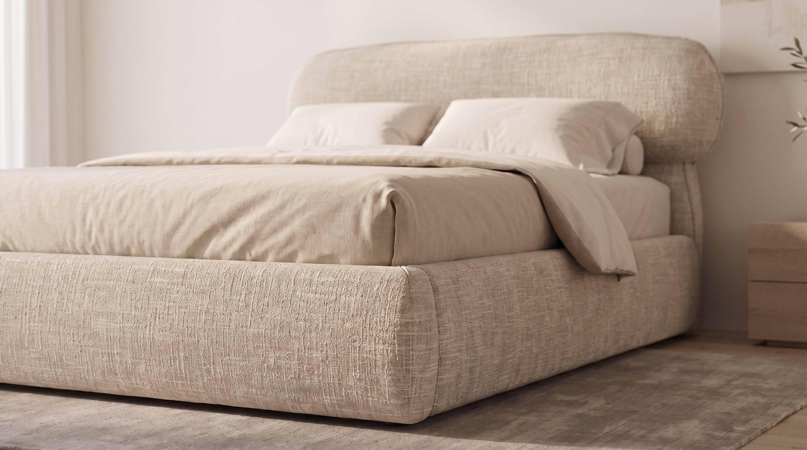AMSTERDAM BEIGE BASE CAMA MATRIMONIAL