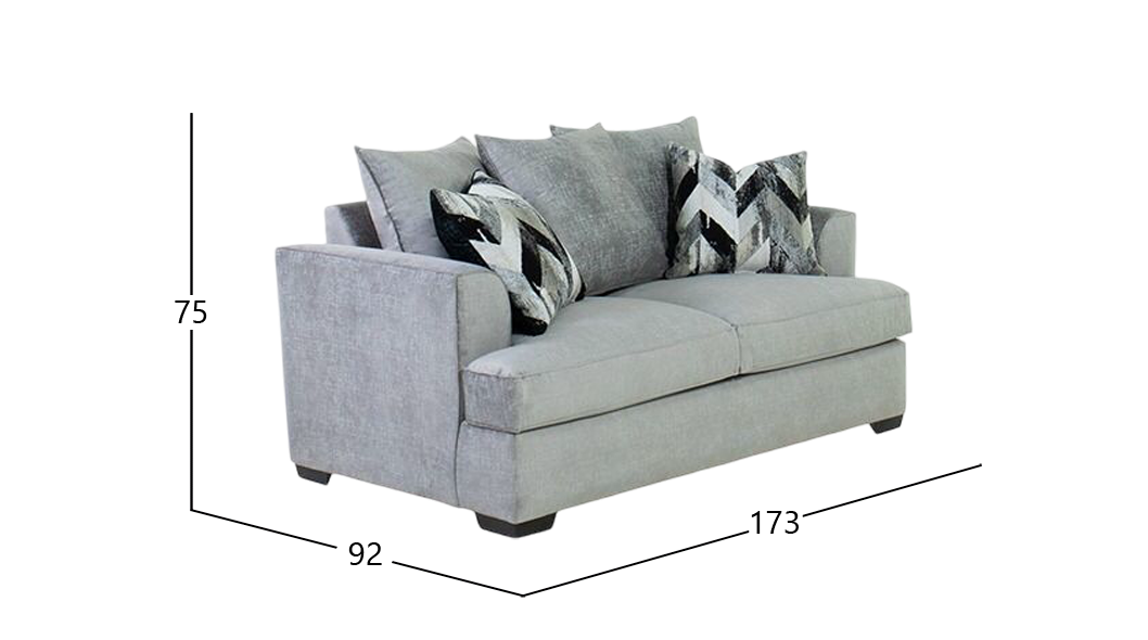CANBERRA LOVE SEAT GRIS (HIGHLIGHT SILVER)