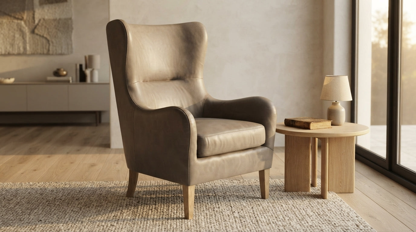 PARIS SILLON OCASIONAL PIEL VERONA CARBON PATAS WALNUT