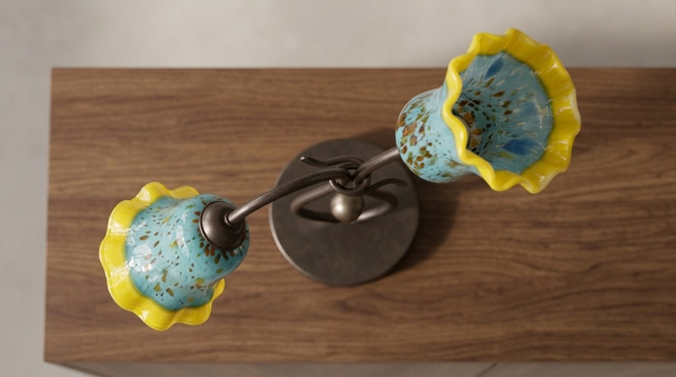 PÉNDULO LAMPARA DE MESA 2 LUCES
