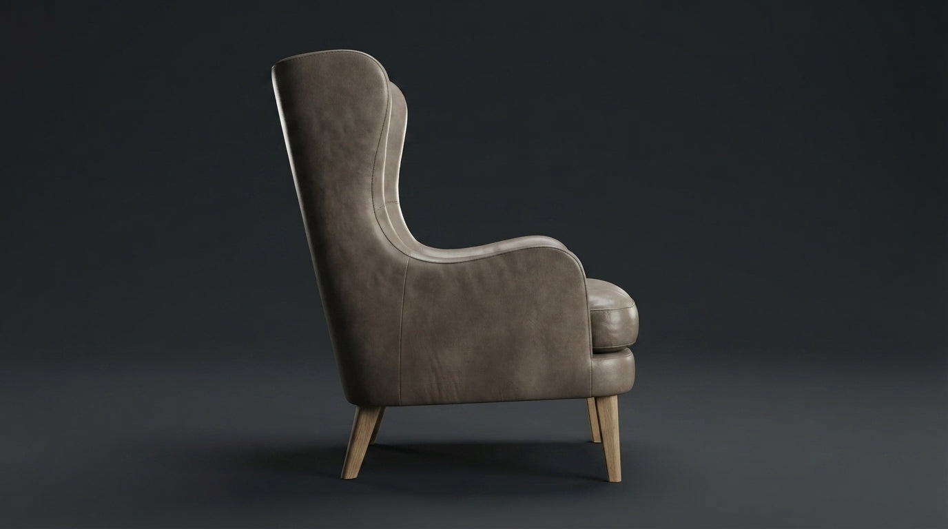 PARIS SILLON OCASIONAL PIEL VERONA CARBON PATAS WALNUT