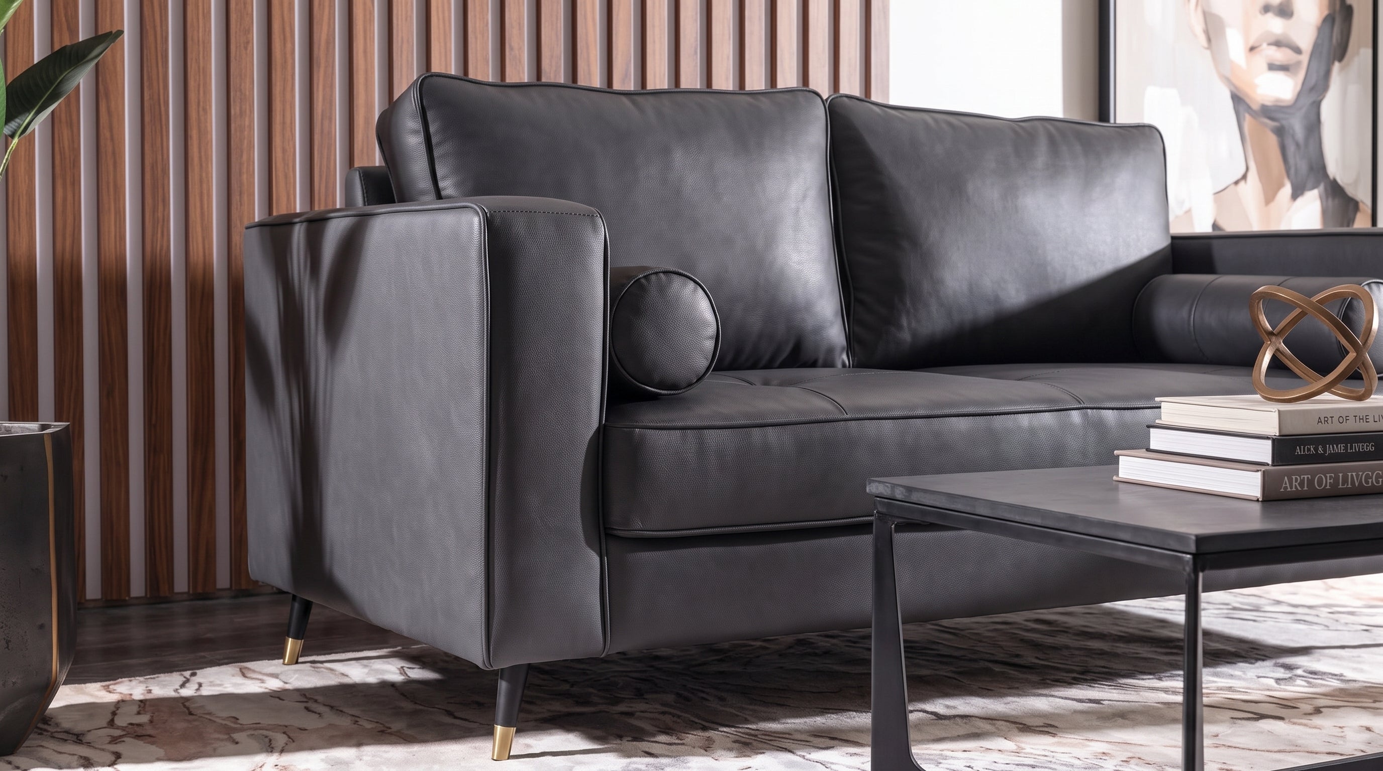 HAVEN SOFA PIEL MATCH GRIS
