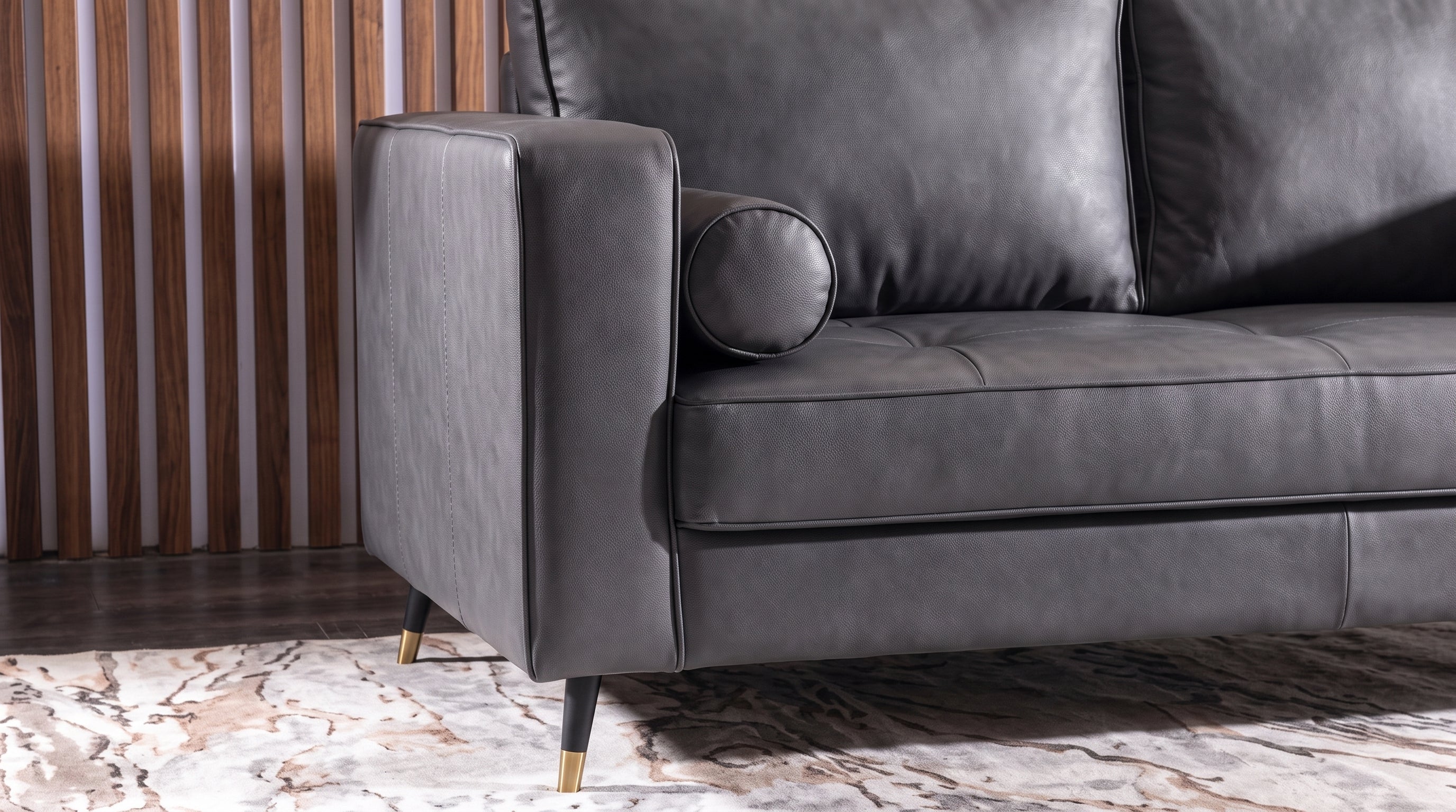 HAVEN SOFA PIEL MATCH GRIS