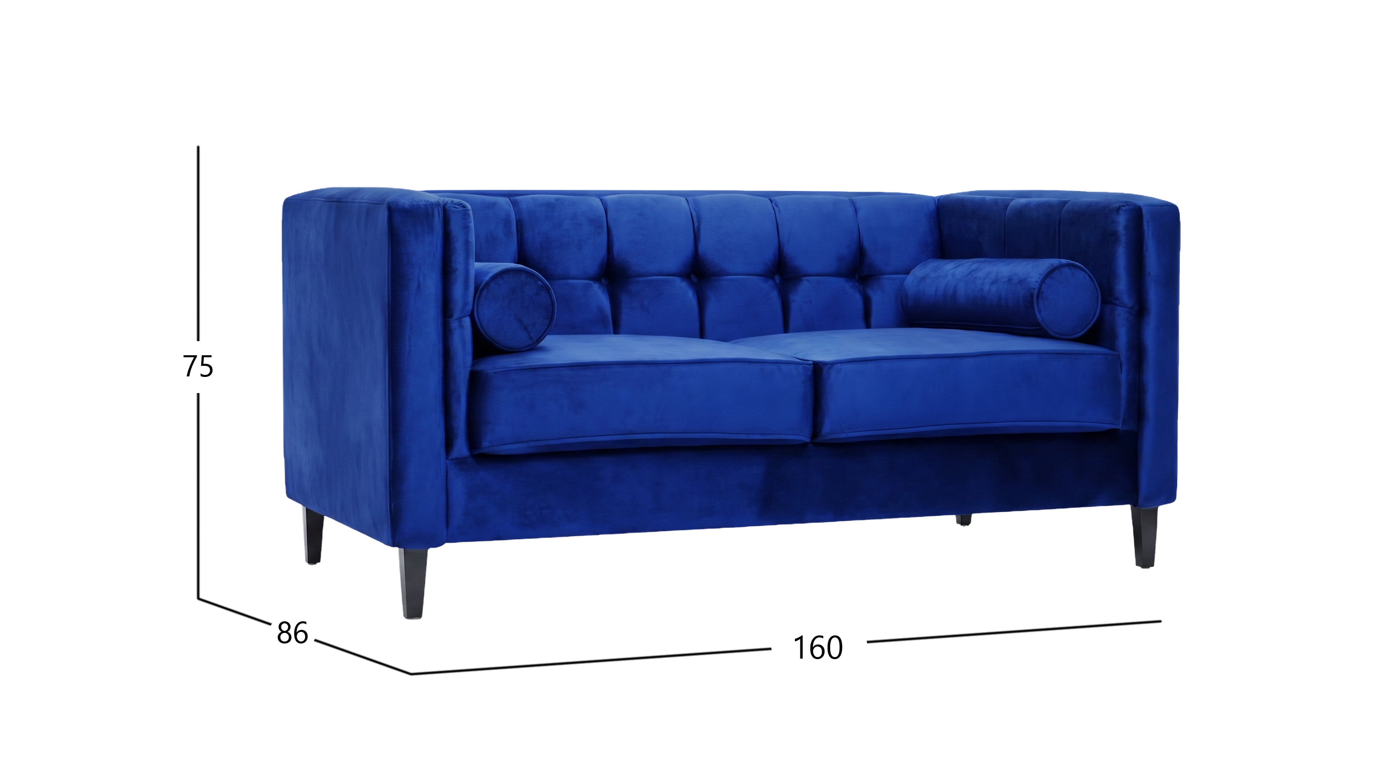 MADISON LOVE SEAT TERCIOPELO AZUL