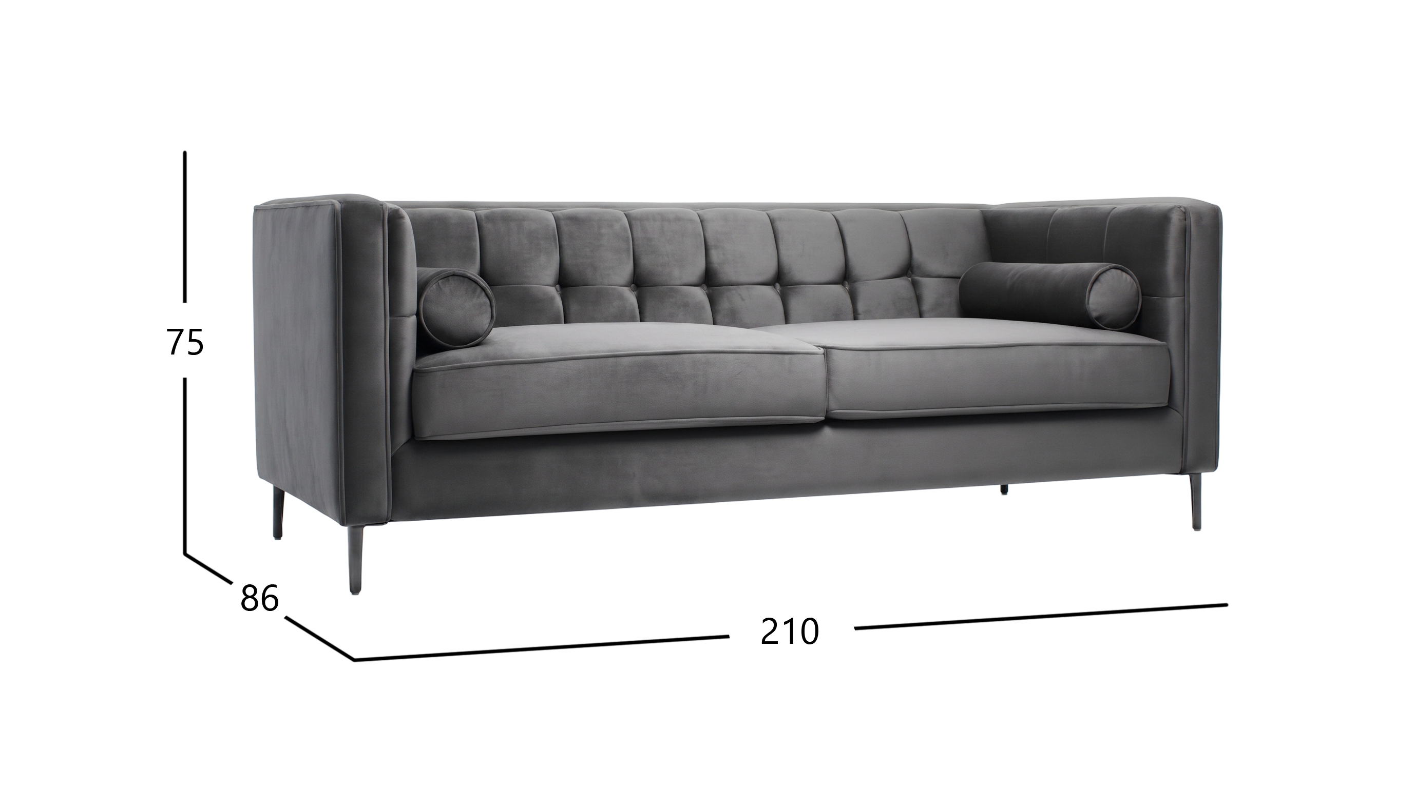 MADISON SOFA TERCIOPELO GRIS OXFORD