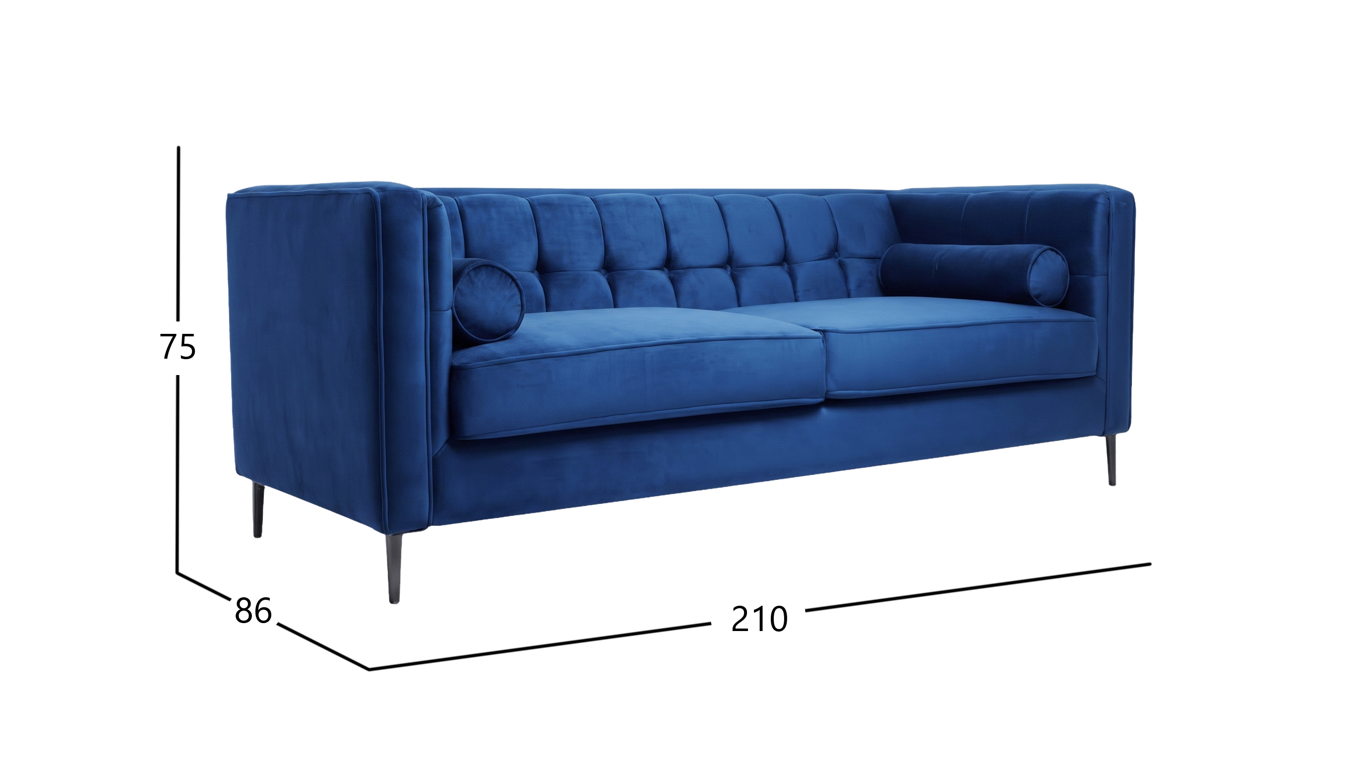 MADISON SOFA TERCIOPELO AZUL