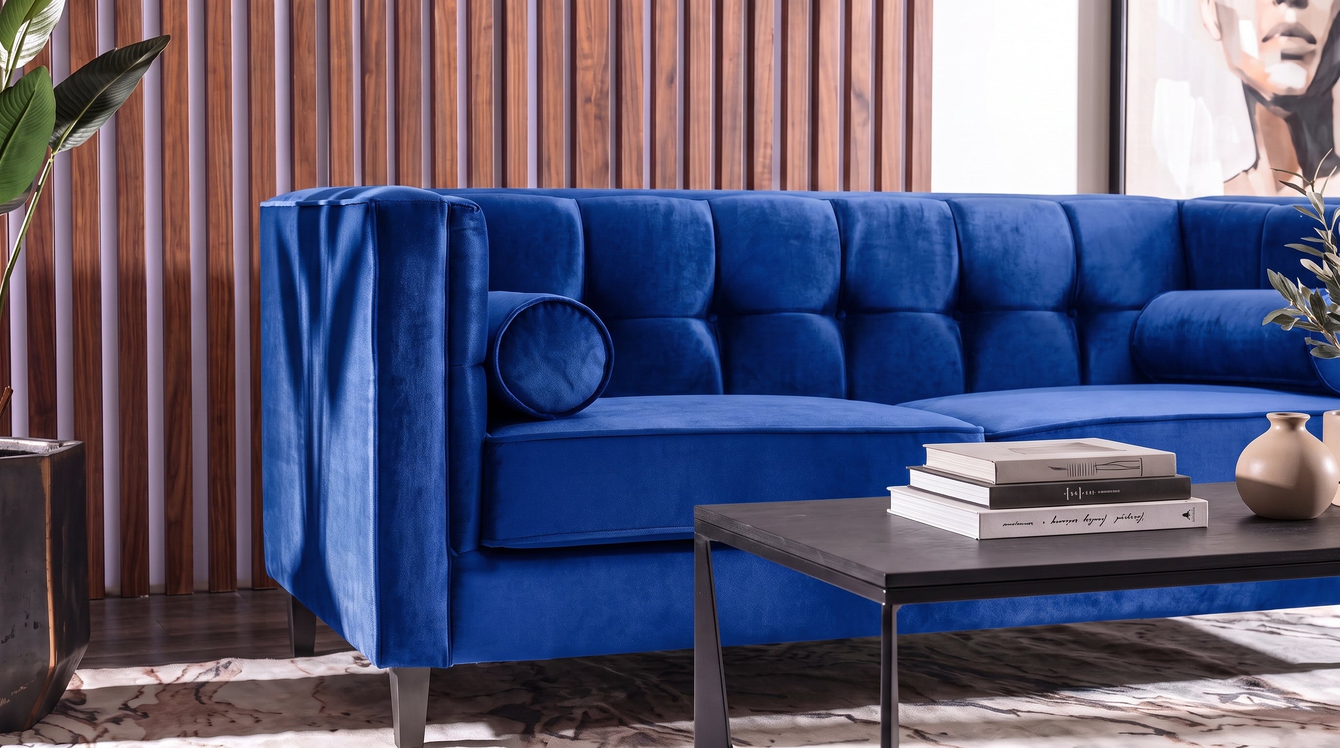 MADISON LOVE SEAT TERCIOPELO AZUL