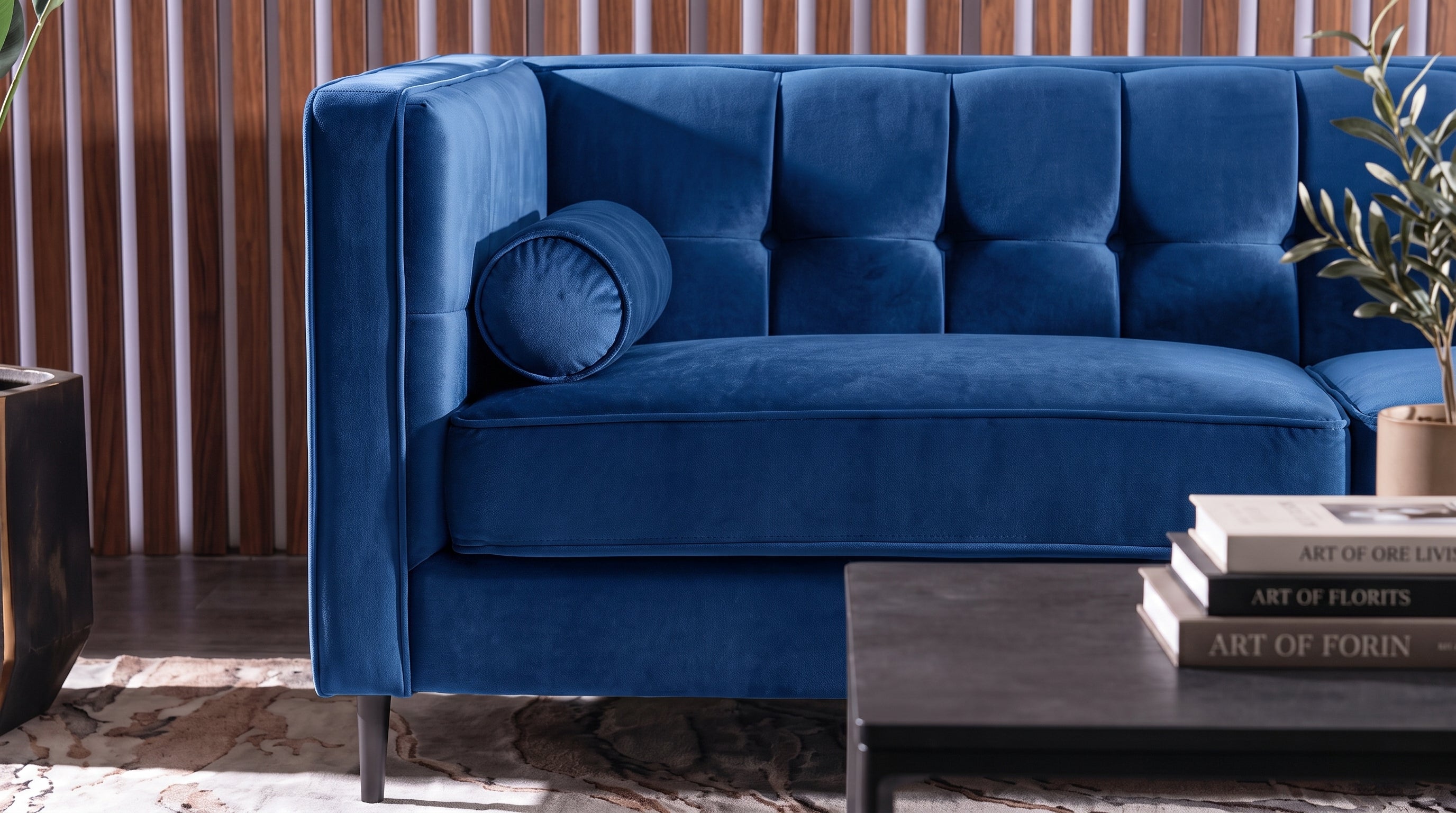 MADISON SOFA TERCIOPELO AZUL