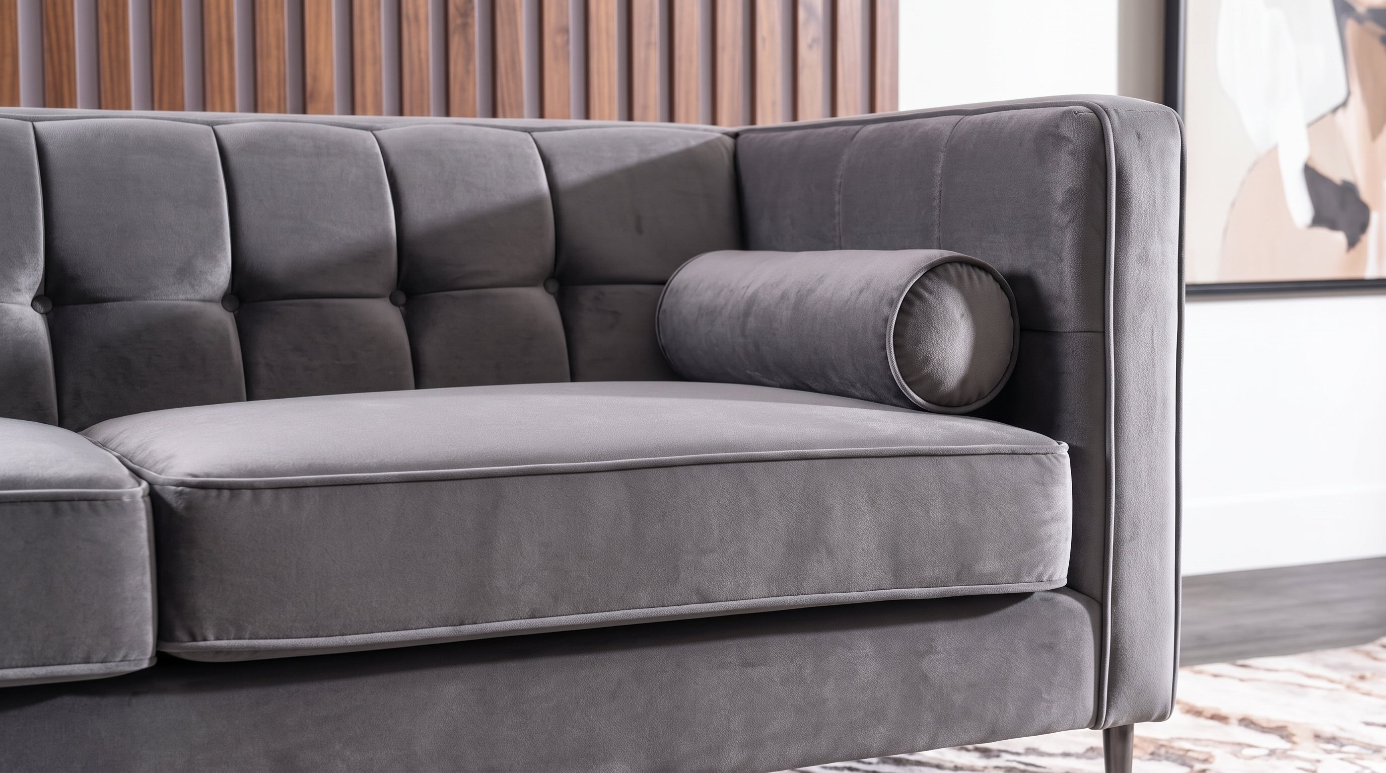 MADISON SOFA TERCIOPELO GRIS OXFORD