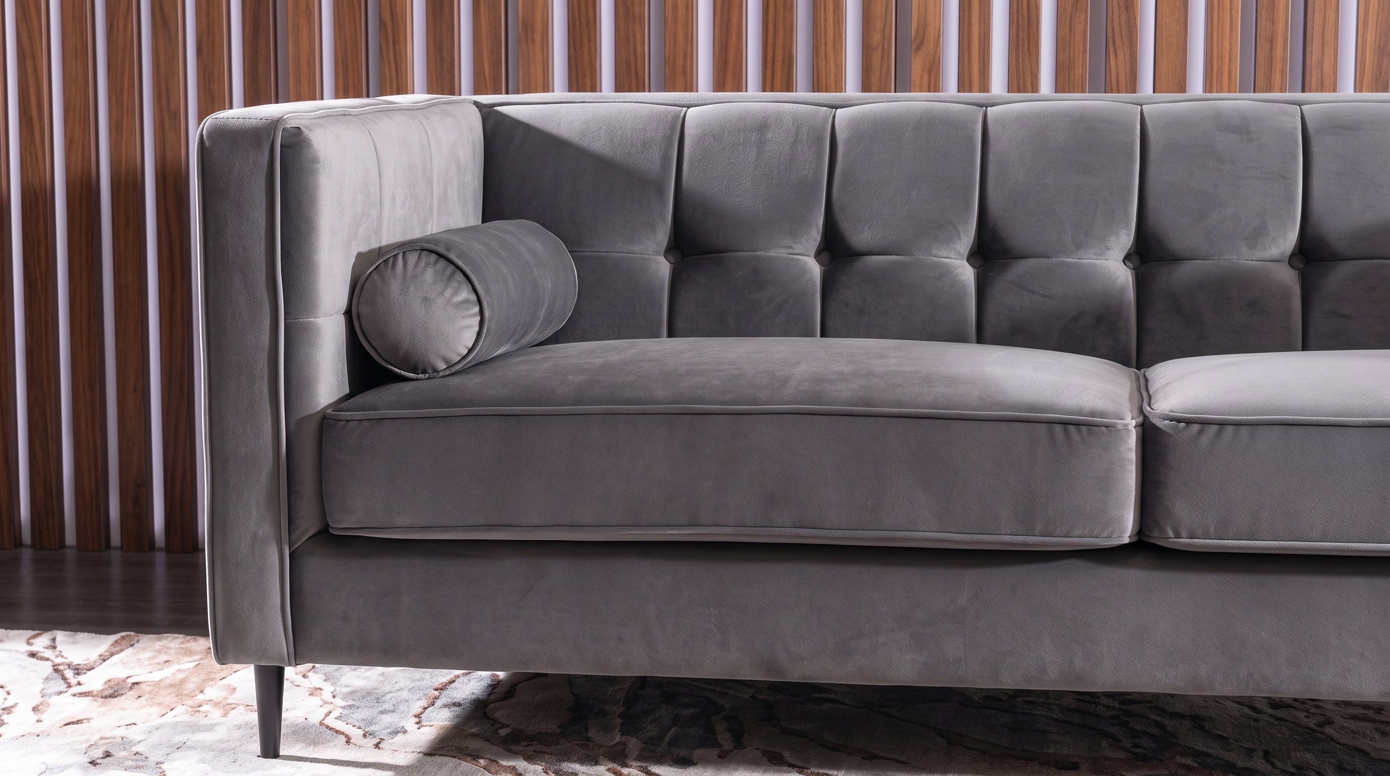 MADISON SOFA TERCIOPELO GRIS OXFORD