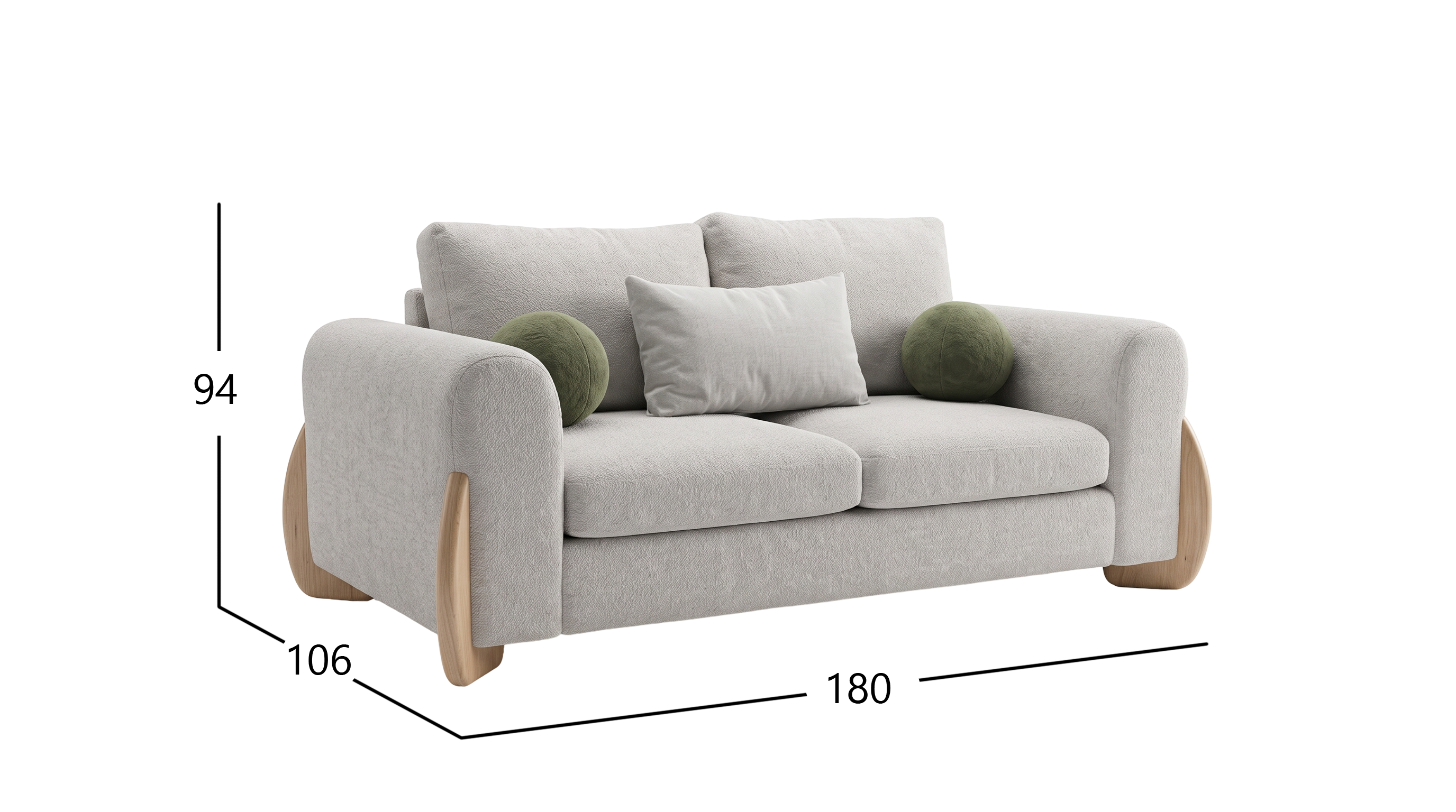 NEBIA LOVE SEAT TITUS CHALK