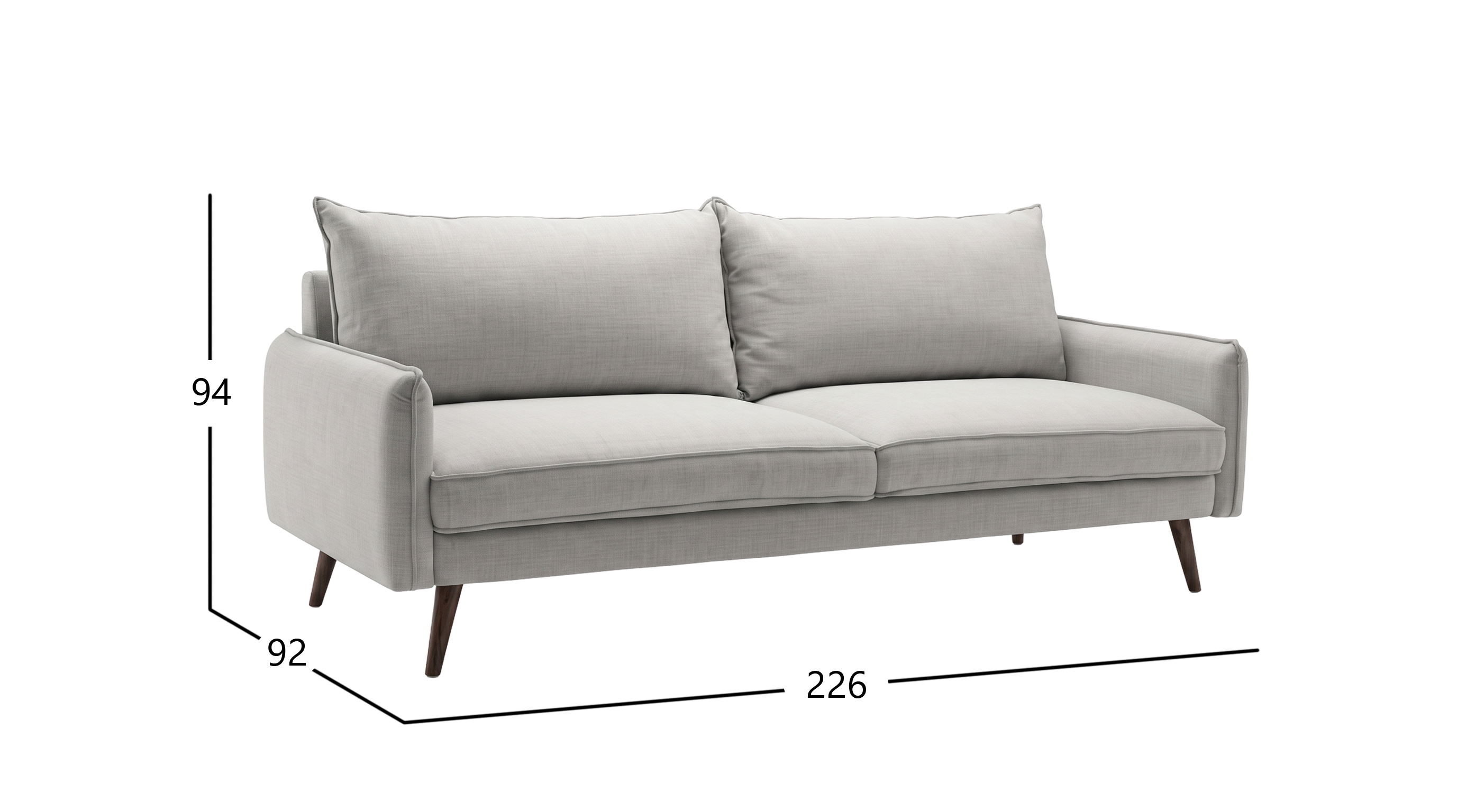TUTTO SOFA NOGAL NATURAL GRIS