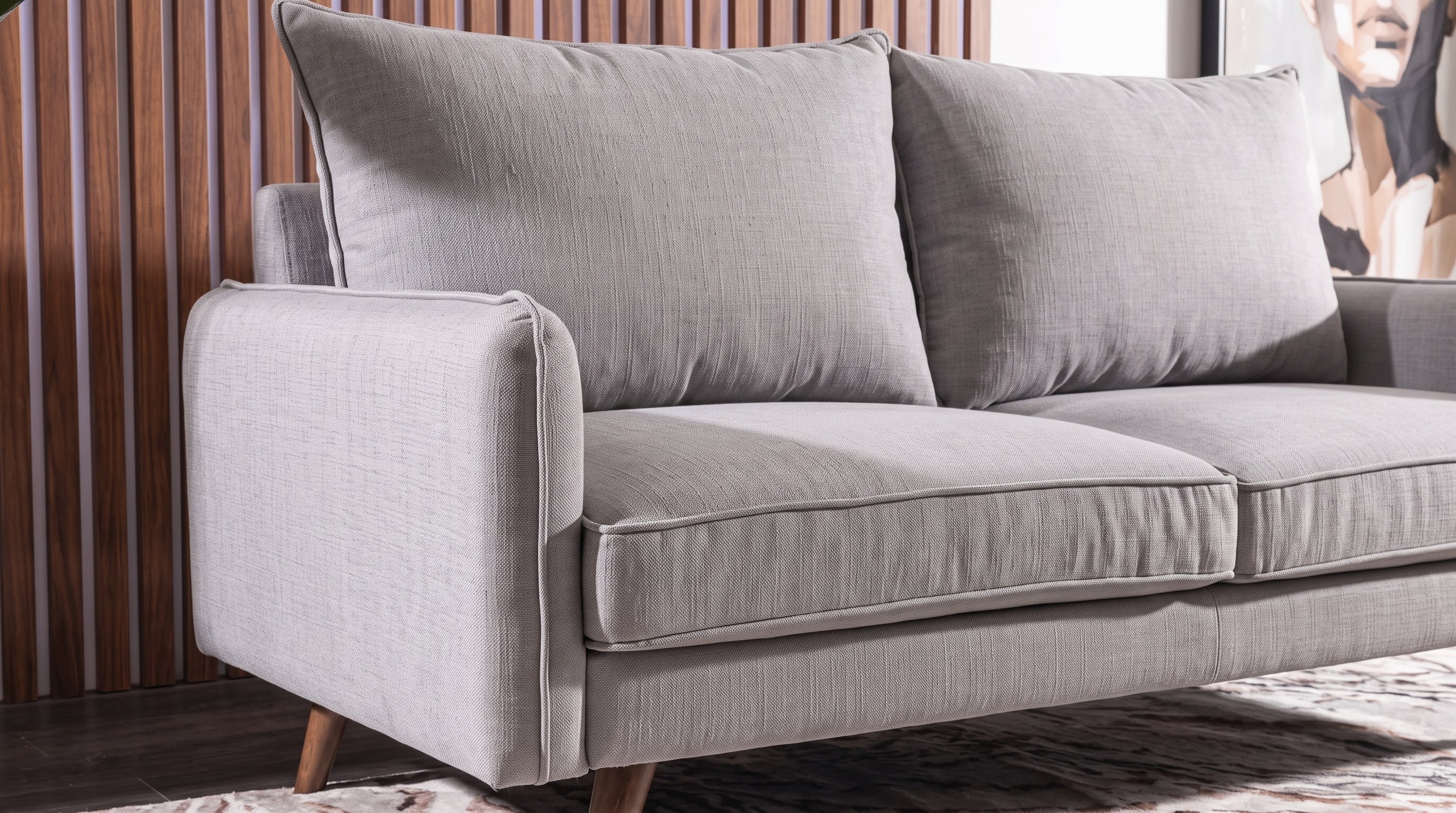 TUTTO LOVE SEAT NOGAL NATURAL GRIS
