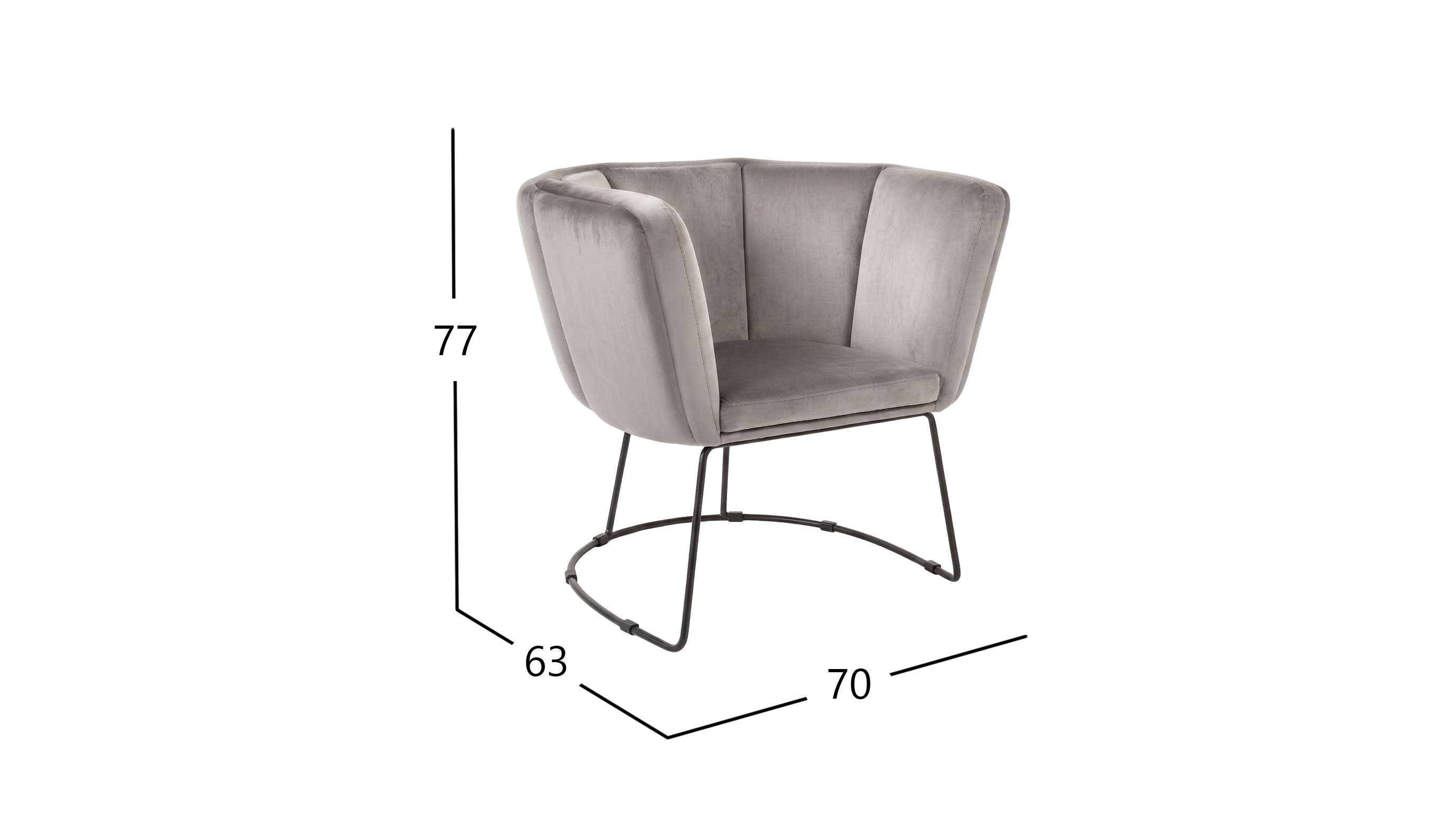 ZANZIBAR SILLON OCASIONAL VELVET GREY