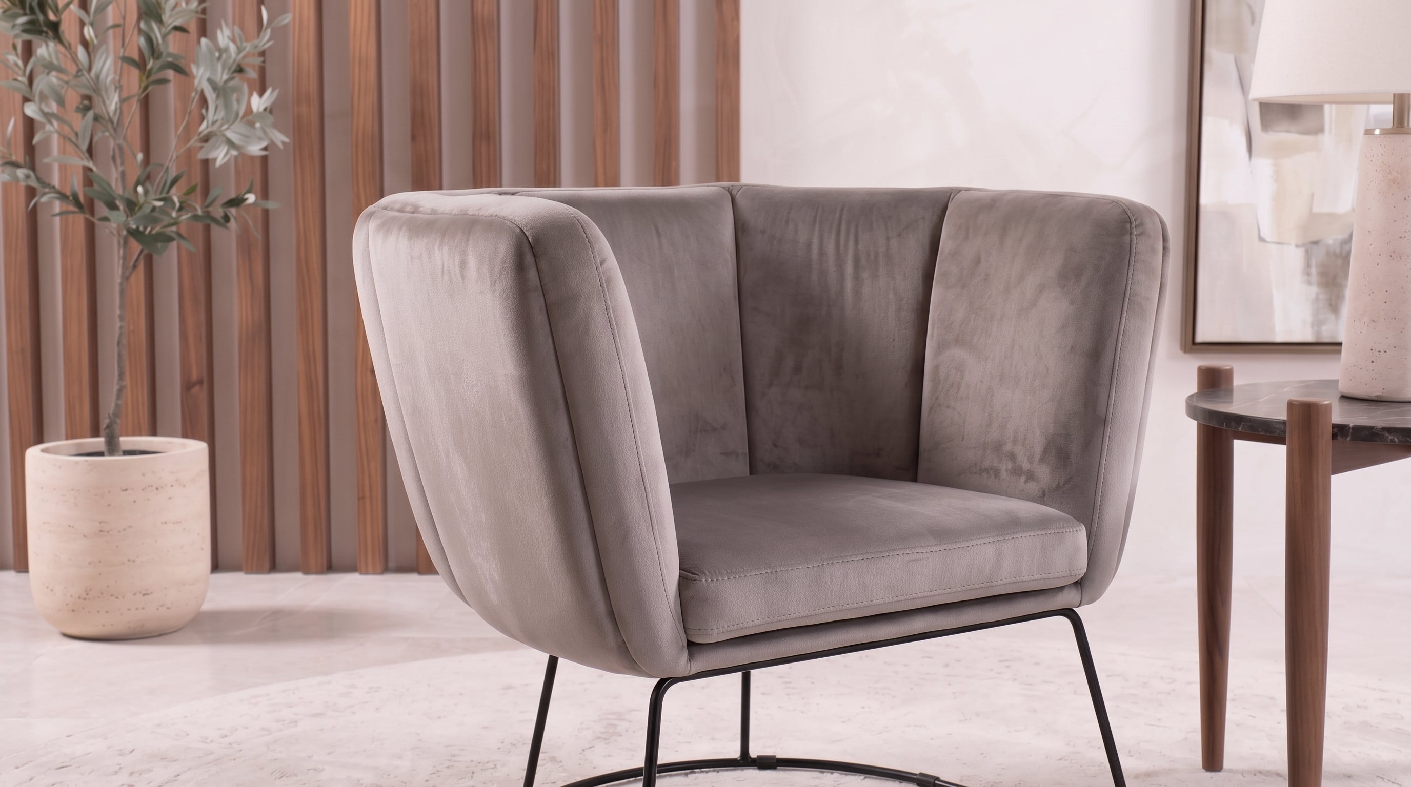 ZANZIBAR SILLON OCASIONAL VELVET GREY